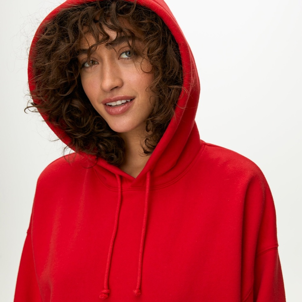 Aritzia TNA Cowl Neck Red Hoodie